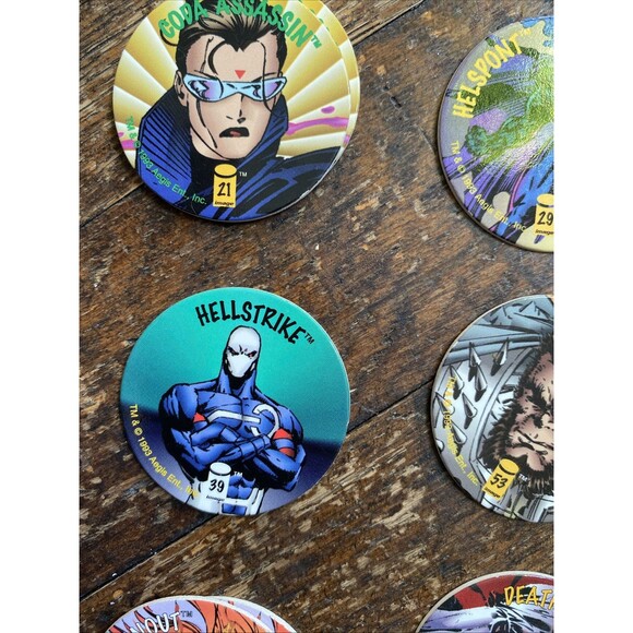 1993 Skybox Skycaps POGS VARIANTS Lot Of 12 Toys Collectables - Picture 6 of 7